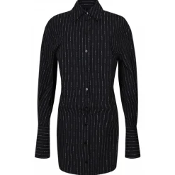 The Attico - Black Striped Shirt Dress - Exclusive Luxury Collection - Avvenice