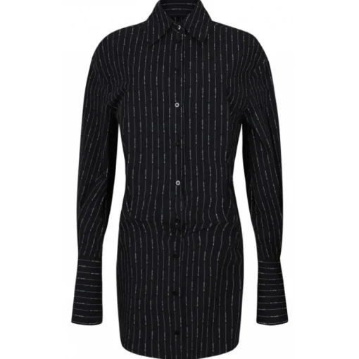 The Attico - Black Striped Shirt Dress - Exclusive Luxury Collection - Avvenice