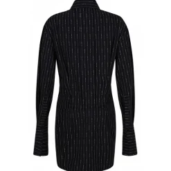 The Attico - Black Striped Shirt Dress - Exclusive Luxury Collection - Avvenice