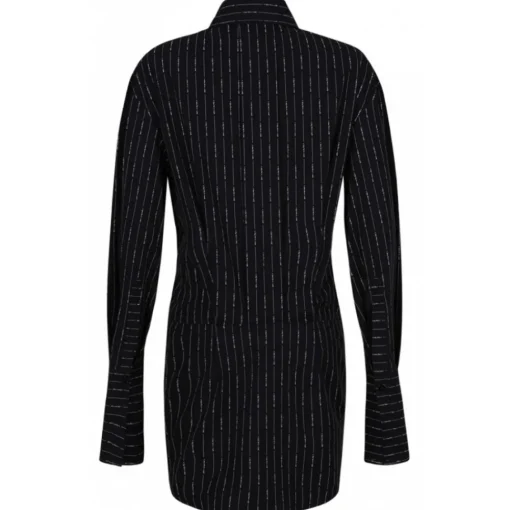 The Attico - Black Striped Shirt Dress - Exclusive Luxury Collection - Avvenice