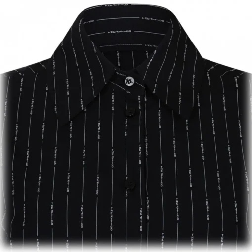 The Attico - Black Striped Shirt Dress - Exclusive Luxury Collection - Avvenice