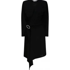 The Attico - Front Slit Long Sleeved Wrap Dress - Exclusive Luxury Collection - Avvenice