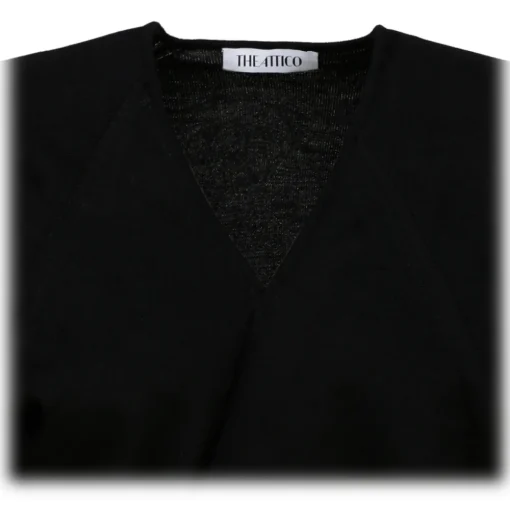 The Attico - Front Slit Long Sleeved Wrap Dress - Exclusive Luxury Collection - Avvenice