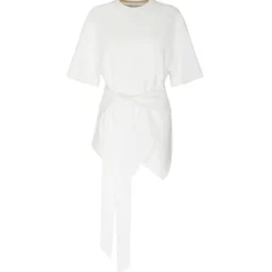 The Attico - White Cotton Front Tie T-Shirt - Exclusive Luxury Collection - Avvenice