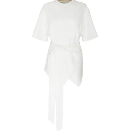 The Attico - White Cotton Front Tie T-Shirt - Exclusive Luxury Collection - Avvenice
