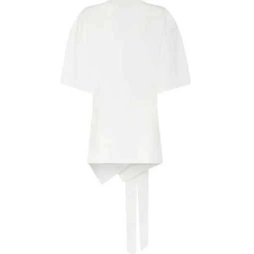 The Attico - White Cotton Front Tie T-Shirt - Exclusive Luxury Collection - Avvenice