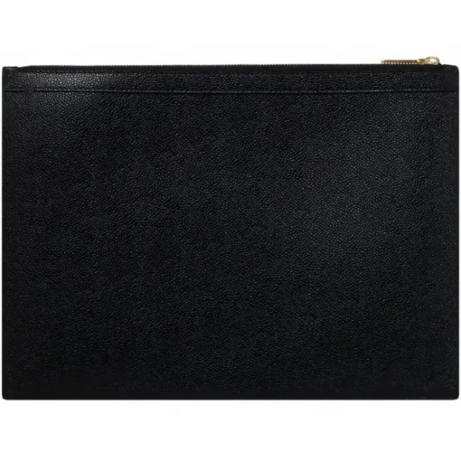 Thom Browne - Black Leather Logo Stamp Document Holder - Exclusive Luxury Collection - Avvenice