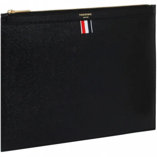 Thom Browne - Black Leather Logo Stamp Document Holder - Exclusive Luxury Collection - Avvenice