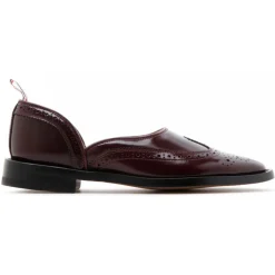 Thom Browne - Burgundy Calf Leather Slip On Brogues - Exclusive Luxury Collection - Avvenice