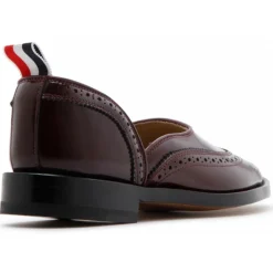 Thom Browne - Burgundy Calf Leather Slip On Brogues - Exclusive Luxury Collection - Avvenice