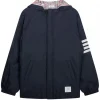 Thom Browne - Dark Blue Hooded Jacket - Exclusive Luxury Collection - Avvenice^ Jackets