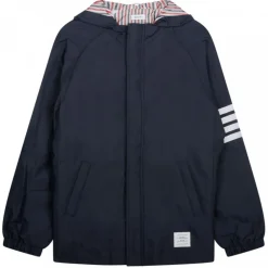 Thom Browne - Dark Blue Hooded Jacket - Exclusive Luxury Collection - Avvenice^ Jackets