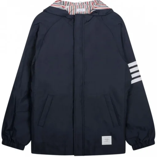 Thom Browne - Dark Blue Hooded Jacket - Exclusive Luxury Collection - Avvenice^ Jackets