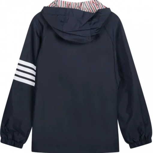Thom Browne - Dark Blue Hooded Jacket - Exclusive Luxury Collection - Avvenice^ Jackets