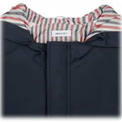 Thom Browne - Dark Blue Hooded Jacket - Exclusive Luxury Collection - Avvenice^ Jackets
