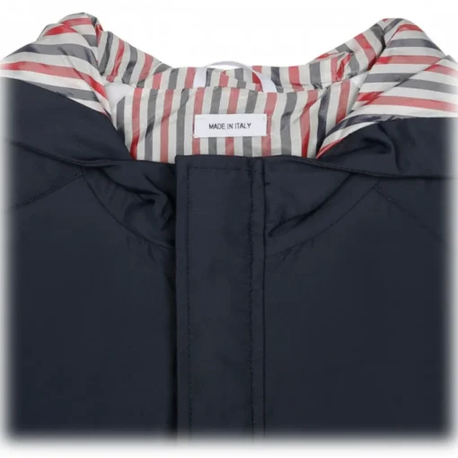 Thom Browne - Dark Blue Hooded Jacket - Exclusive Luxury Collection - Avvenice^ Jackets