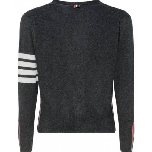 Thom Browne - Dark Grey 4-Bar Cardigan - Exclusive Luxury Collection - Avvenice^ Knitwears
