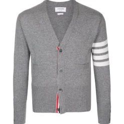 Thom Browne - Light Grey Cashmere Cardigan - Exclusive Luxury Collection - Avvenice^ Knitwears