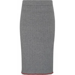 Thom Browne - Light Grey Cashmere Pencil Skirt - Exclusive Luxury Collection - Avvenice