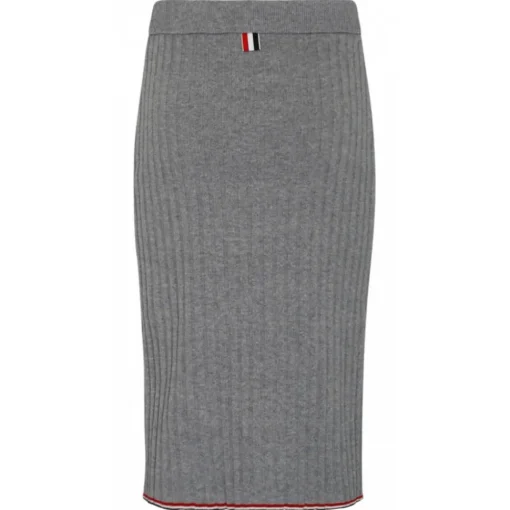 Thom Browne - Light Grey Cashmere Pencil Skirt - Exclusive Luxury Collection - Avvenice