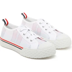 Thom Browne - Light Pink Canvas Collegiate Low Top Trainers - Exclusive Luxury Collection - Avvenice^ Shoes