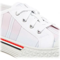 Thom Browne - Light Pink Canvas Collegiate Low Top Trainers - Exclusive Luxury Collection - Avvenice^ Shoes