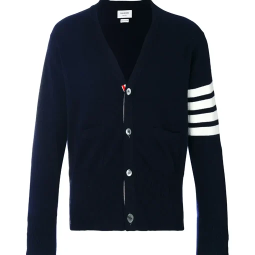 Thom Browne - Navy Blue Cashmere Cardigan - Exclusive Luxury Collection - Avvenice^ Knitwears