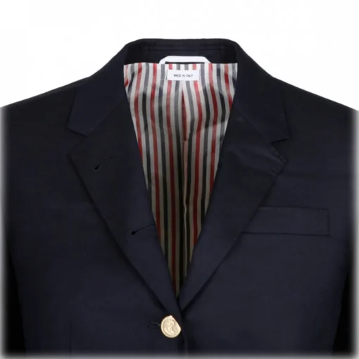Thom Browne - Navy Blue Single Breasted Blazer - Blue Navy - Exclusive Luxury Collection - Avvenice