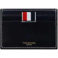 Thom Browne - Navy RWB Tab Leather Cardholder - Exclusive Luxury Collection - Avvenice