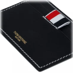 Thom Browne - Navy RWB Tab Leather Cardholder - Exclusive Luxury Collection - Avvenice
