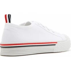 Thom Browne - White Cotton Stripe Trim Sneakers - Exclusive Luxury Collection - Avvenice^ Shoes