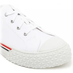 Thom Browne - White Cotton Stripe Trim Sneakers - Exclusive Luxury Collection - Avvenice^ Shoes