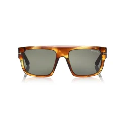 Tom Ford Eyewear Tom Ford - Alessio Sunglasses - Squared Acetate Sunglasses - Brown - FT0699 - Sunglasses - - Avvenice
