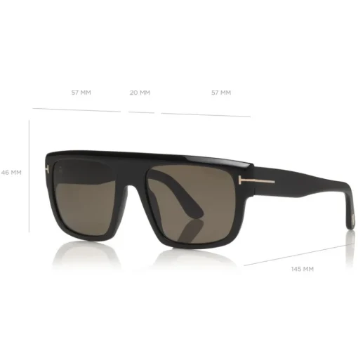 Tom Ford Eyewear Tom Ford - Alessio Sunglasses - Squared Acetate Sunglasses - Black - FT0699 - Sunglasses - - Avvenice^ Sunglasses & Eyewear