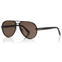 Tom Ford Eyewear Tom Ford - Alexei Sunglasses - Pilot Aluminum Sunglasses - Brown - FT0622 - Sunglasses - - Avvenice^ Sunglasses & Eyewear
