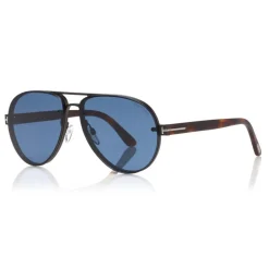 Tom Ford Eyewear Tom Ford - Alexei Sunglasses - Pilot Aluminum Sunglasses - Ruthenium Black - FT0622 - Sunglasses - - Avvenice