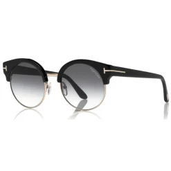 Tom Ford Eyewear Tom Ford - Alissa Sunglasses - Round Acetate and Metal Sunglasses - Black - FT0608 - Sunglasses - - Avvenice^ Sunglasses & Eyewear