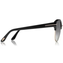 Tom Ford Eyewear Tom Ford - Alissa Sunglasses - Round Acetate and Metal Sunglasses - Black - FT0608 - Sunglasses - - Avvenice^ Sunglasses & Eyewear