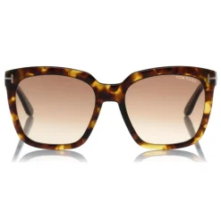 Tom Ford Eyewear Tom Ford - Amarra Sunglasses - Squared Acetate Sunglasses - Dark Havana - FT0502 - Sunglasses - - Avvenice^ Sunglasses & Eyewear