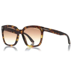 Tom Ford Eyewear Tom Ford - Amarra Sunglasses - Squared Acetate Sunglasses - Dark Havana - FT0502 - Sunglasses - - Avvenice^ Sunglasses & Eyewear