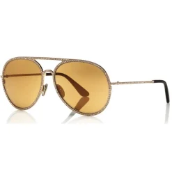 Tom Ford Eyewear Tom Ford - Antibes Sunglasses - Pilot Metal Sunglasses - Rose Gold Brown - FT0728 - Sunglasses - - Avvenice