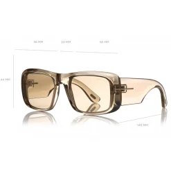 Tom Ford Eyewear Tom Ford - Aristotele Sunglasses - Square Acetate Sunglasses - FT0731 - Grey - - Avvenice