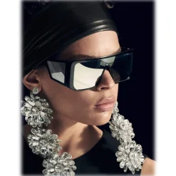 Tom Ford Eyewear Tom Ford - Atticus Sunglasses - Oversize Rectangular Acetate Sunglasses - FT0710 - Black Mirror - - Avvenice
