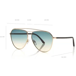 Tom Ford Eyewear Tom Ford - Binx Sunglasses - Pilot Metal Sunglasses - Rose Gold - FT0681 - Sunglasses - - Avvenice^ Sunglasses & Eyewear