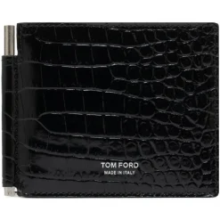 Tom Ford - Black Calf Leather in Cocco Print Effect - Exclusive Luxury Collection - Avvenice