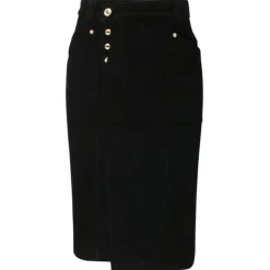 Tom Ford - Black Cotton Blend Asymmetric Pencil Skirt - Exclusive Luxury Collection - Avvenice^ Skirts