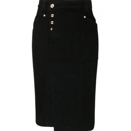 Tom Ford - Black Cotton Blend Asymmetric Pencil Skirt - Exclusive Luxury Collection - Avvenice^ Skirts