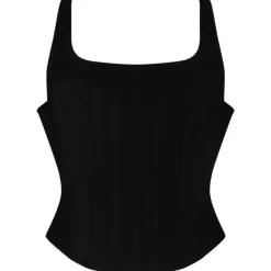 Tom Ford - Black Stretch Silk Corset Top - Exclusive Luxury Collection - Avvenice