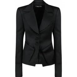 Tom Ford - Black Virgin Wool Tailored Single Breasted Blazer - Exclusive Luxury Collection - Avvenice