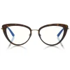 Tom Ford Eyewear Tom Ford - Block Optical Glasses - Cat-Eye Metal Optical Glasses - Dark Havana- FT5580-B - Optical Glasses - - Avvenice^ Sunglasses & Eyewear